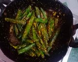 A picture of step 6 of Kurkuri bhindi.