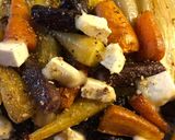 A picture of step 5 of Rainbow carrots with chicory and goats cheese - vegetarian.