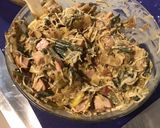Une image de l'étape 8 de Tarte aux poireaux, saucisses à l'ancienne et emmental (pâte brisée épeautre origan).