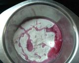 A picture of step 4 of Hibiscus Thai rice balls dunk in coconut milk.