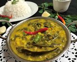 A picture of step 5 of Sojne Pata diye Bhaja Muger Dal (Drumstick Dal - Bengali Style).