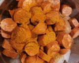 A picture of step 1 of 1 skillet andouille sausage & shrimp.