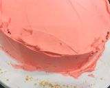 A picture of step 4 of Spiderman cake.