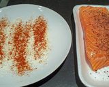 A picture of step 1 of Crispy Salmon.