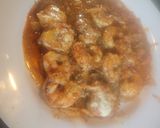 A picture of step 5 of Seasoned Shrimp w/ EZ Homemade Sauce &fresh Mozzarella.