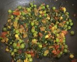A picture of step 3 of Methi matar.