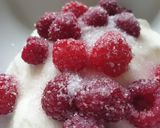 A picture of step 2 of Rasberry ice cream dessert.