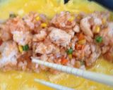 A picture of step 8 of Japanese Omurice! *Rice with Omelette*.