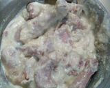A picture of step 1 of Milk based Chicken Rezala.