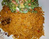 A picture of step 3 of Indomie with salad.