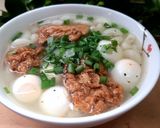 Hình bước làm 3 của món Nui nấu chả cá