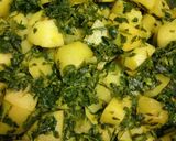 A picture of step 7 of Methi aloo.
