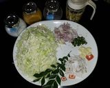A picture of step 1 of Cabbage thoran kerala style.