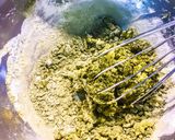 A picture of step 2 of Gluten Free low-fat Matcha Pancakes.