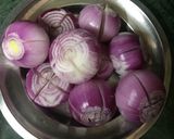 A picture of step 1 of Oil free chatpata stuffed onions ki sabji.