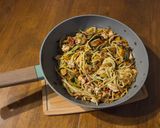 A picture of step 5 of Chicken, Vegetable, and Spaghetti Stir-Fry.