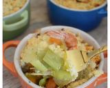Une image de l'étape 5 de Crumble de crevettes aux légumes.