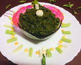 A picture of step 2 of Green garlic mint leaves coriander chutney green chutney.