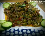 A picture of step 4 of Bhindi pyaza 😋.