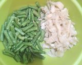 Foto langkah ke 1 dari resep Kacang panjang Daging Jamur Masak Kecap.