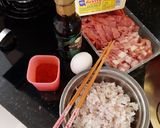 Foto langkah ke 1 dari resep Nasi Telur Dengan Smoked Beef & Bacon.