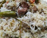A picture of step 8 of White beef pulao.
