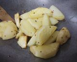 A picture of step 3 of Jeera aloo dry sabzi without tomato.