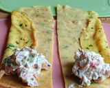 Sajtkrémes palacsinta zöldekkel háromszögbe zárva🌿 recept fázis 4 fotója