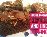 Foto langkah ke 11 dari resep Fudge Brownie with Almond and Lindt Chocolate toppings.