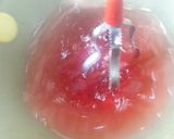 A picture of step 2 of Rooh afza drink with chia seeds.