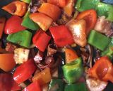 A picture of step 5 of Chorizo, Pepper and Walnut Salad.