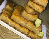 A picture of step 5 of Basbousa (The semovita cake).