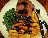 A picture of step 13 of Tex's Classic British Sunday Roast with a Mustard Glaze 🇬🇧🐮.