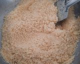 A picture of step 1 of Coconut suji laddu.