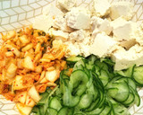 A picture of step 3 of Tofu Kimchi Salad.
