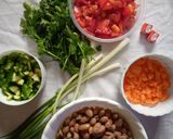 A picture of step 1 of Carrot chapati served with yellow beans.