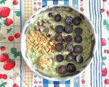 รูปขั้นตอนการทำที่ 3 ของ Overnight oatmeal Aojiru with grape