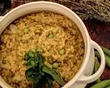 Une image de l'étape 8 de Risotto aux petits pois grana padano.