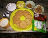 A picture of step 1 of Marie Biscuit Cake.
