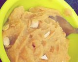A picture of step 3 of Besan Halwa.