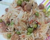 A picture of step 5 of Soya chunk and Pea Pulav.