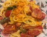 Foto del passaggio 3 della ricetta Spaghetti in padella 84 datterini e feta