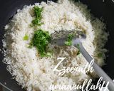 A picture of step 2 of Baghare Chawal or Leftover Tempered Rice.
