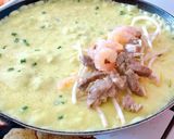A picture of step 3 of Bánh Xèo with Shrimp and Pork.