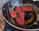 A picture of step 2 of Beetroot dahivada.