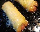 A picture of step 4 of Shallow Fried Breaded Hotdog.