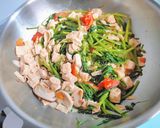 簡單的料理食譜❤️豆包炒空心菜🍽️的食譜步驟4照片