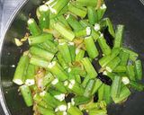 A picture of step 3 of Bhendi masala simple and quick.