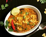 A picture of step 10 of Keema Pasta Curry.