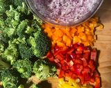 A picture of step 2 of One pot sausage, veggies and rice.